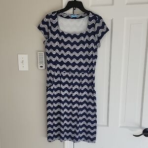 J. McLaughlin Blue and White Emma Dress